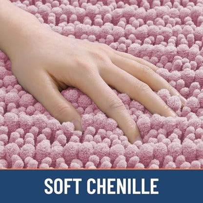 Smiry Bathroom Toilet Rugs U Shaped 24X20, Chenille Bath mats for Toilet