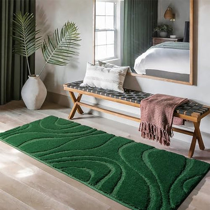 DEXDE Bathroom Rugs Runner Non-Slip Mat for Bathroom Floor Tub 24X72 Green