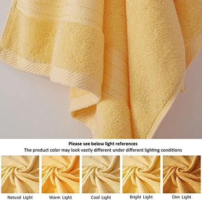 COZYART Luxury Bath Towel Set 6 Pcs, Yellow 100% Turkish Cotton 650 GSM