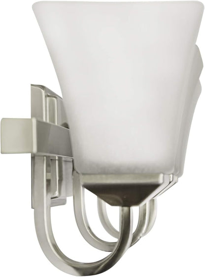 Design House 514760 Torino Traditional 3-Light Indoor Bathroom Vanity Light Dimmable Snow Glass for Over the Mirror, Satin Nickel