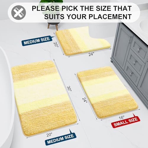 Arotive Microfiber Bathroom Rugs, Shaggy Soft Absorbent Bath Rug, 47x24