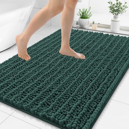 Smiry Bathroom Rugs 48X32, Extra Soft Rubber Backing Chenille Bath Mats