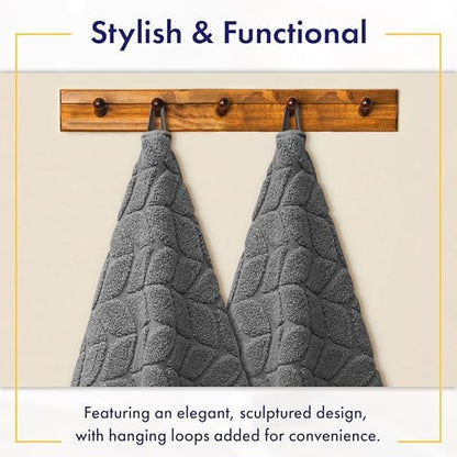 Alusa Home Ultra Soft & Stylish 700 GSM Luxury Bath Towels - 100% Zero-Twist, Long-Staple Cotton - Remarkably Absorbent & Quick Drying - 6 Piece Towel Set (Granite Grey)