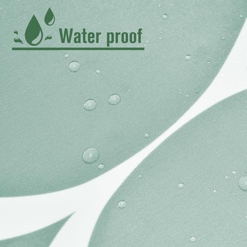 Yiatn Ombre Teal Shower Curtain with Snap-in Liner, 71 x 74 Inch