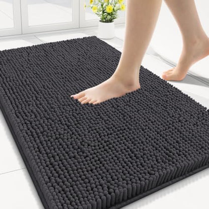 Smiry Bathroom Rugs 30X18, Luxury Chenille Extra Soft Absorbent Bath Mat