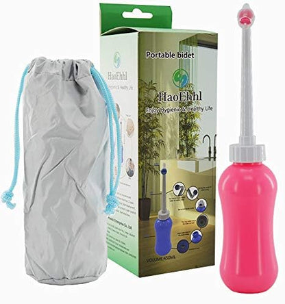Upside Down Bidet for Postpartum Care, Old People&Child Cleansing.Portable Bidet Sprayer and Travel Bidet with Hand Held Bidet Bottle for Personal Cleansing (M, red)