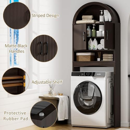 Spurgehom Arch Over The Toilet Storage Cabinet,Bathroom Organizer, Coffee