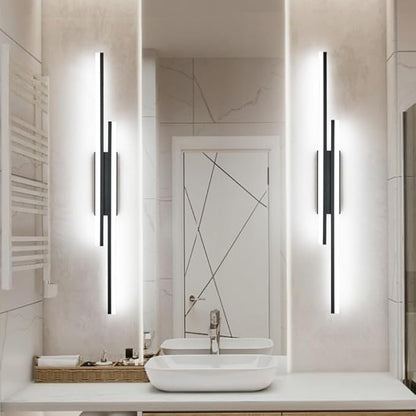 PRESDE 48 Inch LED Vanity Light Bar, Modern Black Bathroom Lighting Fixture Over Mirror