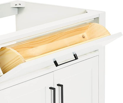 ARIEL Hepburn 30-inch Bathroom Vanity Base Cabinet,Solid Wood, 2 Soft Closing Doors, 1 Dovetail Drawers, White