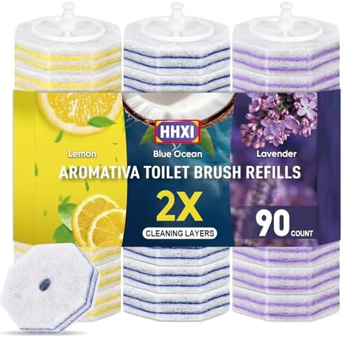 90Ct Aromative Toilet Brush Refills, Toilet Bowl Cleaner Refills, 3 Scents