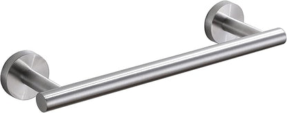 SEIDO Hand Towel Holder with 9.6" Hanging Length, 304 Stainless Steel Towel Bar for Bathroom Wall, One-Piece Bathroom Towel Rod for Without Assembly, 12 Inch, Brushed Nickel