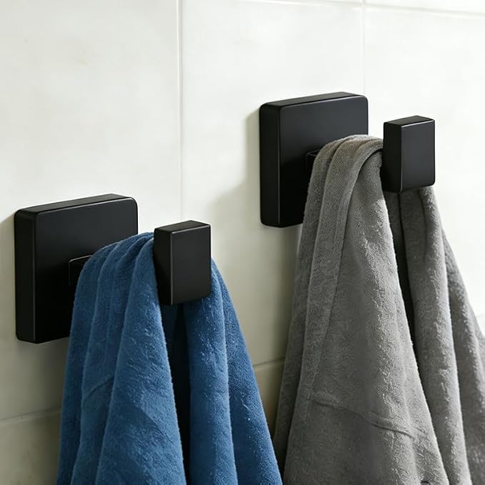 20-Pieces Bathroom Hardware Set Matte Black Bathroom Accessories Set SUS304 Towel Bar Set Includes 4 Towel Bar 16 Inch+4 Towel Holder+4 Toilet Paper Holder+8 Towel Hooks (20, Matte Black)