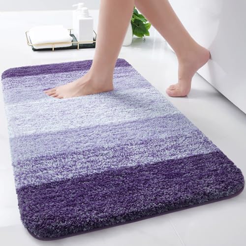 Arotive Microfiber Bathroom Rugs, Shaggy Soft Absorbent Bath Rug, 30x17