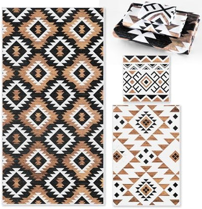 Moukeren Set of 3 Western Aztec Bath Towels, Decorative Towels for Bathroom