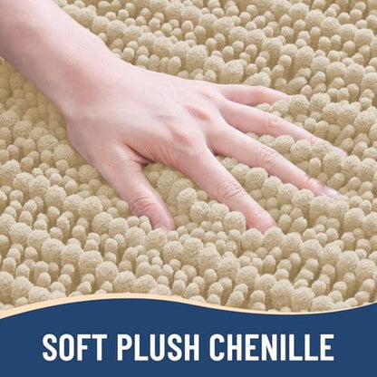 Arotive Bathroom Rugs Mat 30x17, Soft Absorbent Chenille Shaggy Bath Mat
