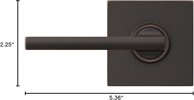 Schlage F10 LAT 716 COL Latitude Lever with Collins Trim Hall & Closet Passage Door Lock, Aged Bronze