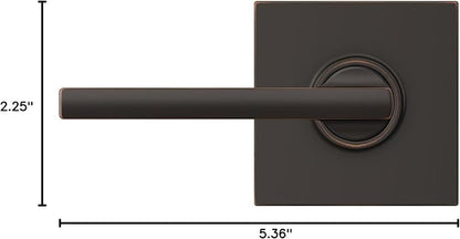 Schlage F10 LAT 716 COL Latitude Lever with Collins Trim Hall & Closet Passage Door Lock, Aged Bronze