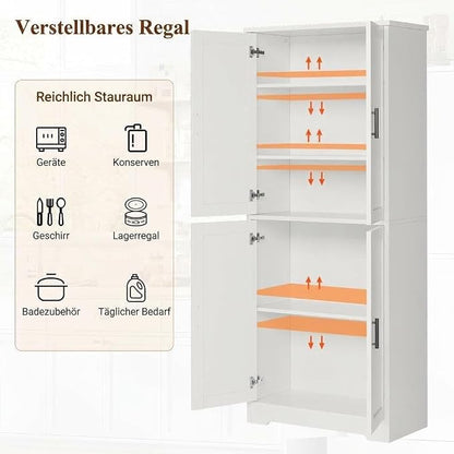 Garvee Kitchen Pantry Cabinet, 70 Inch Tall Storage Cabinet | with Doors and Adjustable Shelves, Freestanding Wooden Classic Cupboard for Living Room, Dining Room, Bathroom