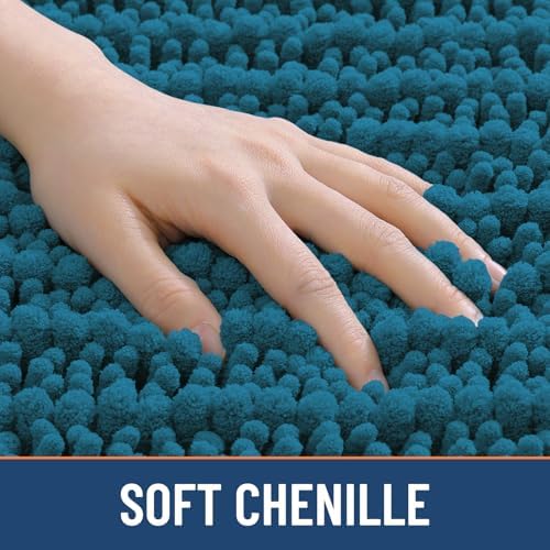 Smiry Bathroom Rugs 36X24, Extra Soft Rubber Backing Chenille Bath Mats