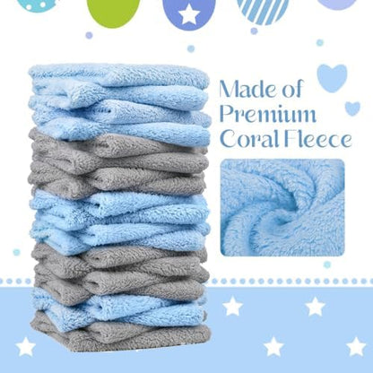 UNIMADE Baby Washcloths, 20 Pack Microfiber Coral Fleece Wash Cloths