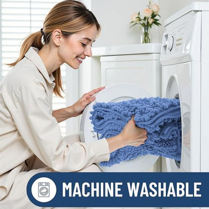 Smiry Bathroom Rugs 24X16, Extra Soft Rubber Backing Chenille Bath Mats