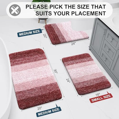 Arotive Microfiber Bathroom Rugs, Shaggy Soft Absorbent Bath Rug, 70x24