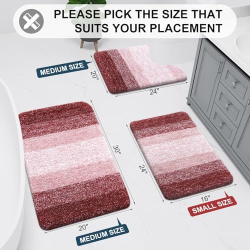 Arotive Microfiber Bathroom Rugs, Shaggy Soft Absorbent Bath Rug, 36x24