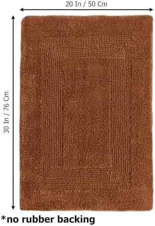 COTTON CRAFT Bath Rugs - 2 Pack Large 20x30 Soft Plush Bath Mats - Mocha