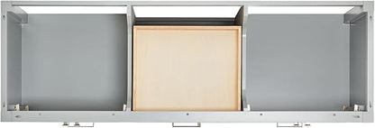 ARIEL Cambridge 66-inch Bathroom Vanity with Sink,Solid Wood, 1.5-inch Pure White Quartz Countertop & Backsplash, Double Rectangular Porcelain Sink, 4 Soft Closing Doors, 6 Dovetail Drawers, Grey