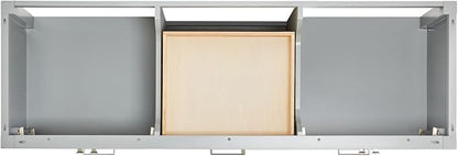 Beckford 66" Grey Double Bathroom Vanity with Sink, 1.5" Edge Italian Carrara Marble Countertop, 2 Rectangular Undermount Sinks, 4 Soft Closing Doors, 6 Dovetail Drawers, Brushed Nickel