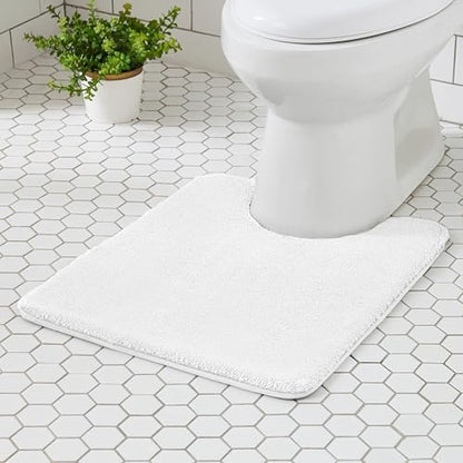 MINIDEAR Bathroom Rugs 24x20 Pure White - Thick Memory Foam Bath Mat, Ultra Soft & Plush Fluffy, Non-Slip, Quick Dry, Absorbent Washable Floor Mat for Tub, Toilet, Home Decor Accessories