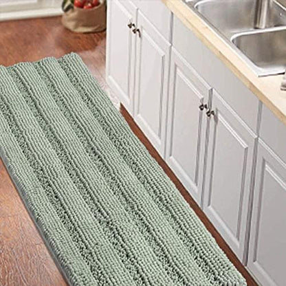 Turquoize Bathroom Runner Rug 20"x59", Soft Absorbent Chenille Bath Rug