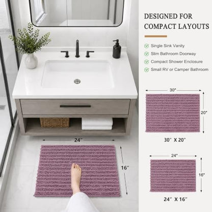 Arotive Bathroom Rugs Mat 24x16, Soft Absorbent Chenille Shaggy Bath Mat