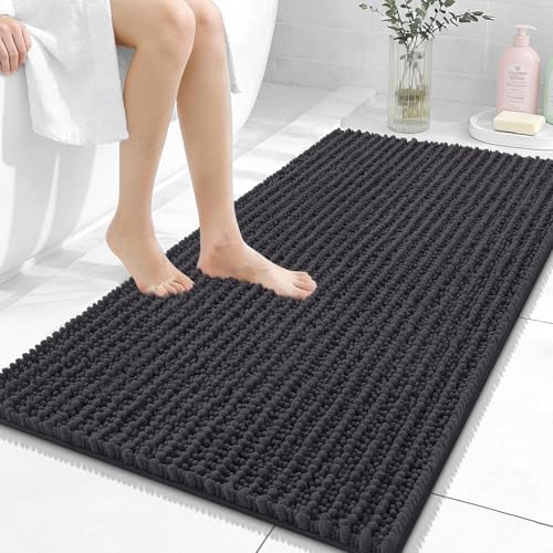 OLANLY Bathroom Rugs 44x24, Thick Soft Absorbent Chenille Bath Rugs
