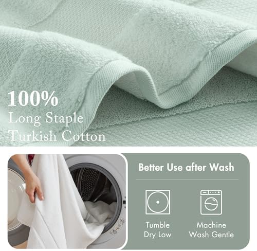 Madison Park 100% Turkish Cotton 600 GSM Bath Towel Set, 6 Piece, Seafoam