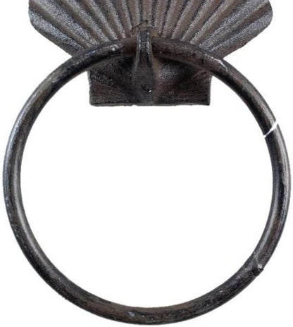 Cast Iron Seashell Towel Holder 8.5 Inch - Seashell Decoration - Sea Home Decor