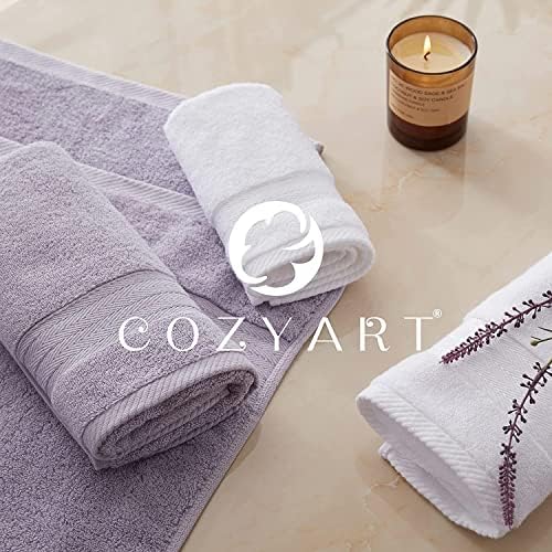 COZYART Luxury Bath Towel Set 3 PCS, Lavender 100% Turkish Cotton 650 GSM