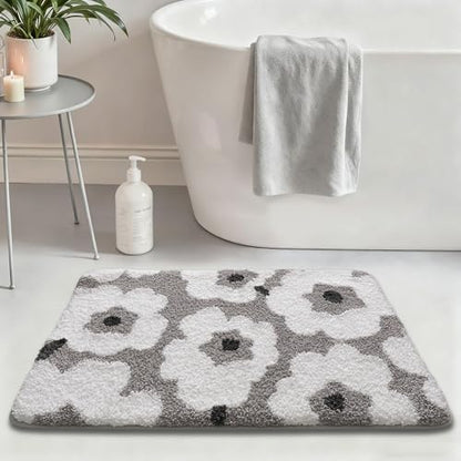 LUMI Bathroom Rug 20x32, Soft Absorbent Microfiber Bath Mat, Non Slip