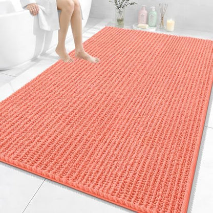 OLANLY Large Bathroom Rugs 70x46, Thick Soft Absorbent Chenille Bath Rugs