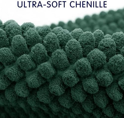 SUBRTEX Bathroom Rugs, 24" x 44" Chenille Bath Rug Soft Short Plush Bath Mat Soft Shower Mat Water Absorbent Shower Mat Quick Dry Machine Washable, Celadon