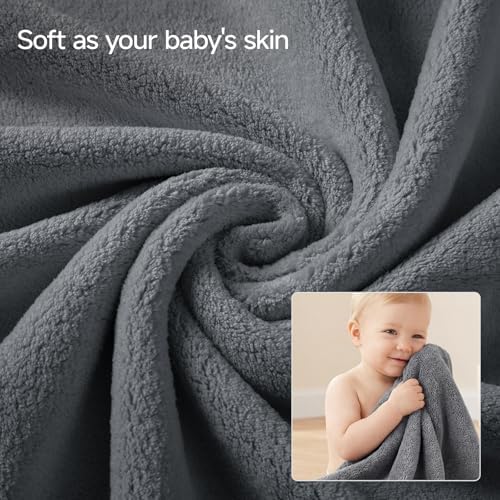 REDKISS Pack of 6 Towel Set - 2 Extra Large Bath, 2 Hand, 2 Washcloths, Ultra Soft & Highly Absorbent, Quicker to Dry, Grey Towels for Bathroom, Spa, Hotel, Gym