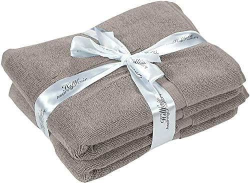 HILLFAIR Premium 600 GSM - 100% Cotton - 6 Piece Bath Towel Set - Stone