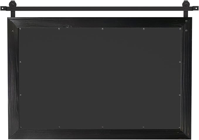 COGOOD Farmhouse Bathroom Mirrors for Over Sink - 30 x 41 Black | Rustic Barn Door Wood Framed Vanity Mirror for Entryway, Living Room, Bedroom, Dresser Wall Decor