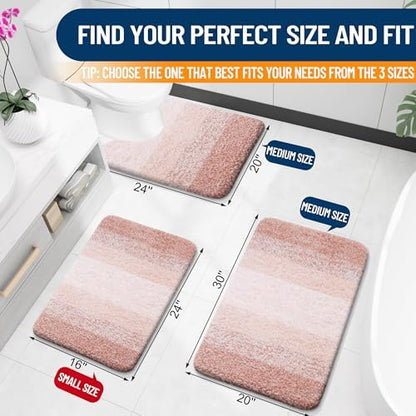 OLANLY Large Bathroom Rugs 50x30, Extra Soft Absorbent Microfiber Bath Rugs