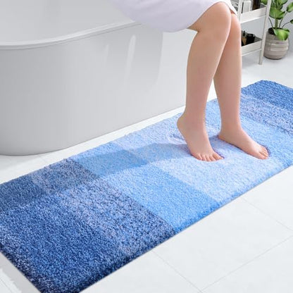 OLANLY Bathroom Runner Rug 59x20, Extra Soft Absorbent Microfiber Bath Rugs