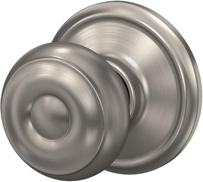 Schlage F10 GEO 619 Georgian Door Knob, Hall & Closet Passage Lock, Satin Nickel