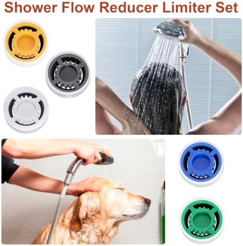 Isslly10Pcs Shower Flow Restrictor, 6Color Water Flow Reducer Control Value