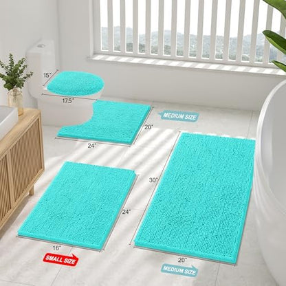 Smiry Bathroom Rugs 48X32, Luxury Chenille Extra Soft Absorbent Bath Mat