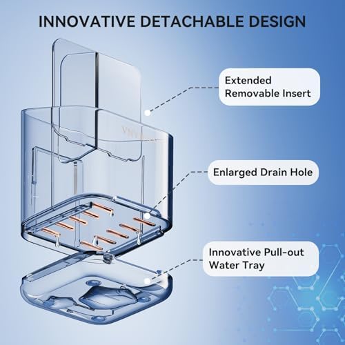 3 Slots Detachable Toothbrush Holders Wall Mounted for Bathrooms