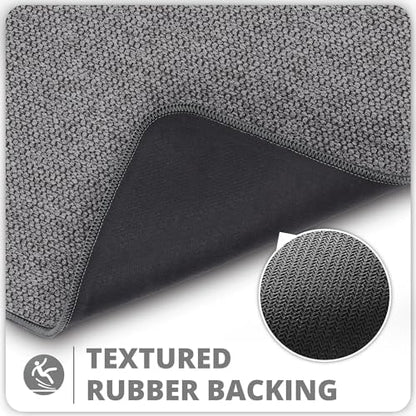 Bosap Bath Mat,Ultra Thin Bathroom Runner Rugs,Large Bath Mats for Bathroom,Quick Dry,Non-Slip,Machine Washable,Low Pile,Bath Rug,Shower Outside,Sink,Home Decor Accessories.Dark Grey,3'x4'(36x48inch)